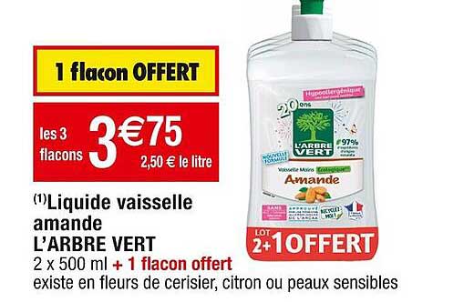 liquide vaisselle amande l'arbre vert
