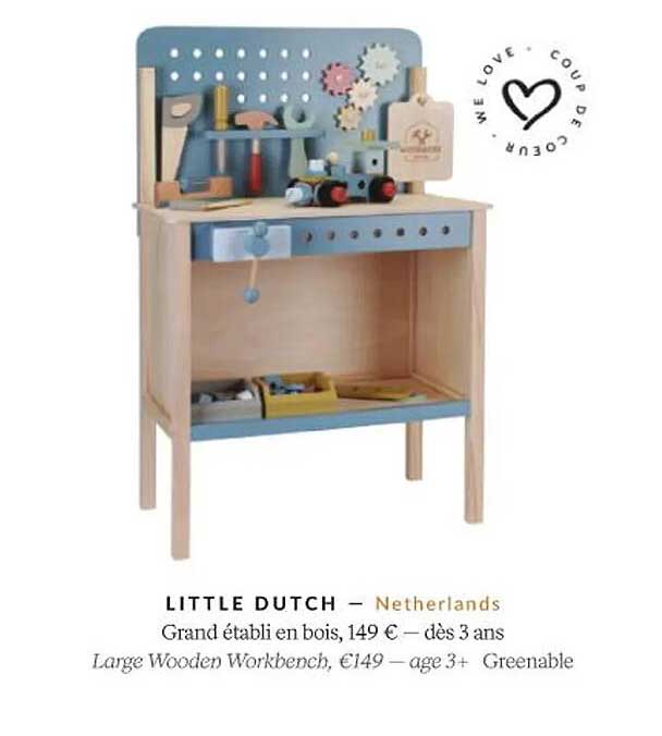 little dutch grand établi en bois
