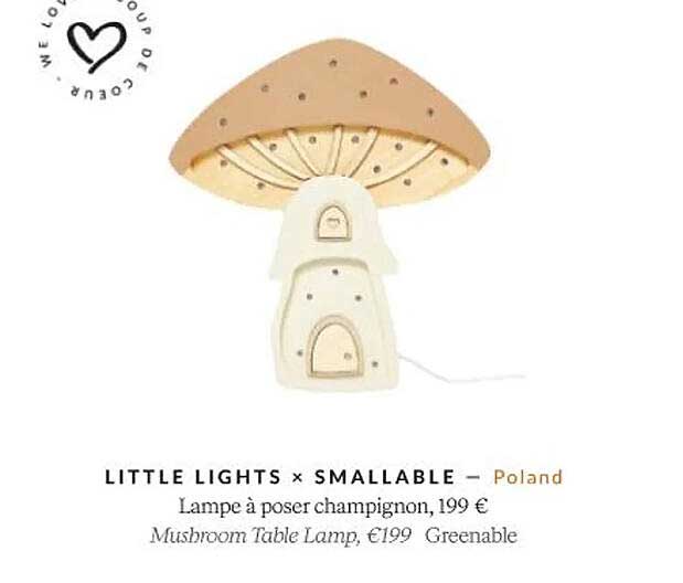little lights x smallable lampe à poser champignon