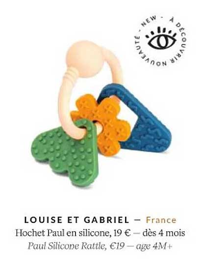 louise et gabriel - hochet paul en silicone