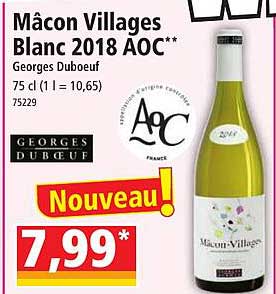 mâcon villages blanc 2018 aoc georges duboeuf
