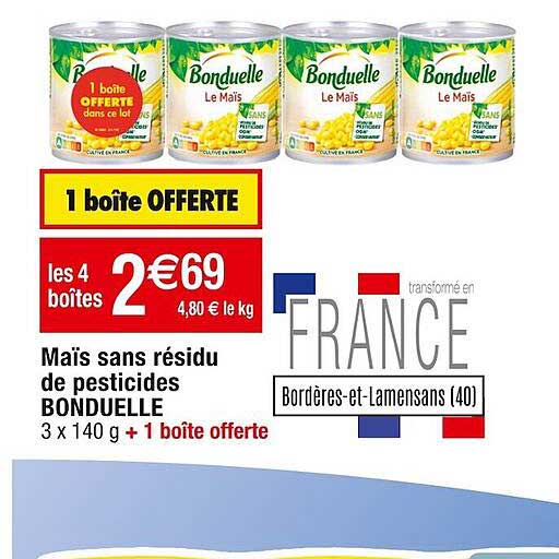 maïs sans résidu de pesticides bonduelle