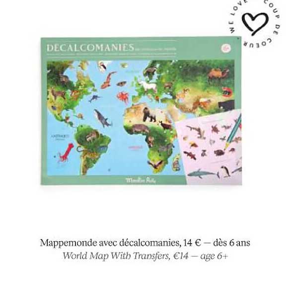 Mappemonde Avec Décalcomanies