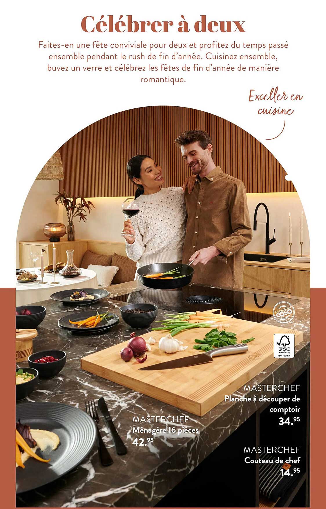 masterchef planche à découper de comptoir ou couteau de chef ou ménagère 16 pièces