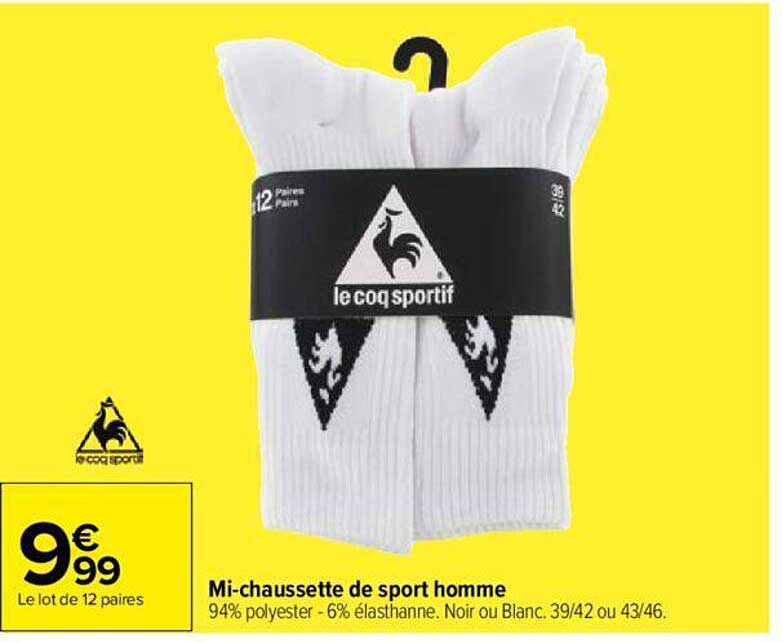 mi-chaussette de sport homme le coq sportif