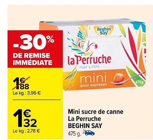 mini sucre de canne la perruche beghin say