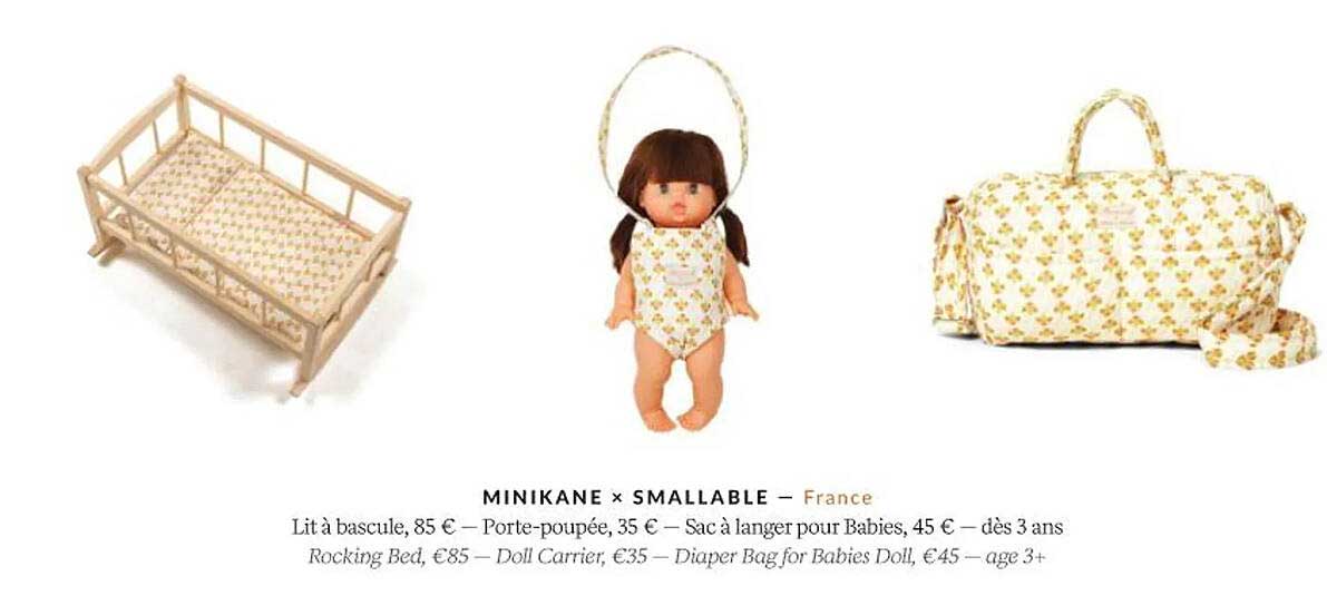 minikane x smallable lit à bascule ou sac à langer pour babies