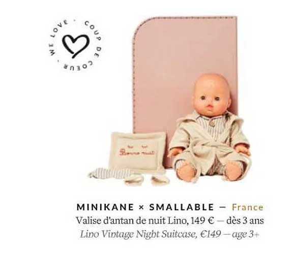 Minikane X Smallable Valise D'antan De Nuit Lino