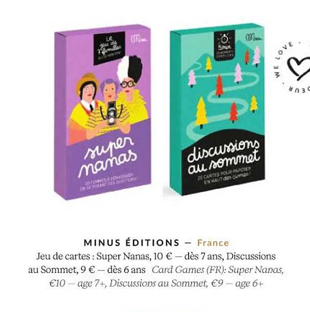 minus éditions jeu de cartes: super nanas ou discussions au sommet