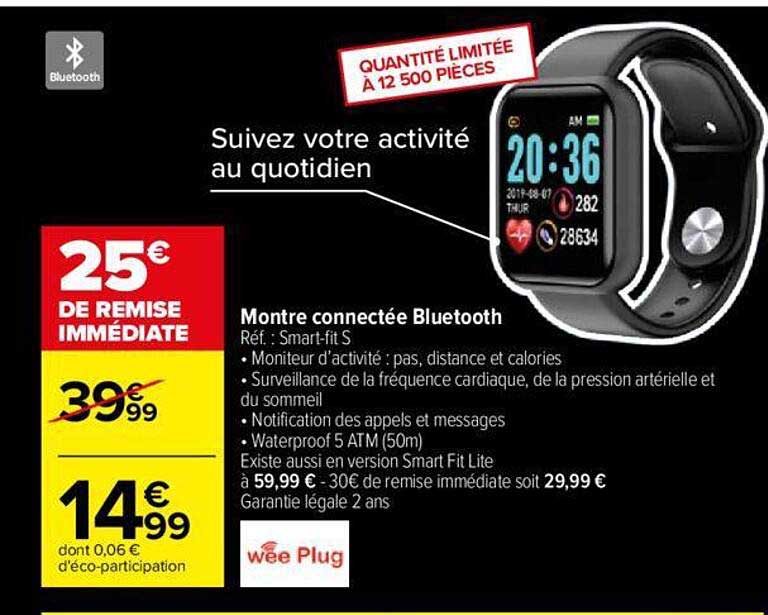 montre connectée bluetooth wee plug
