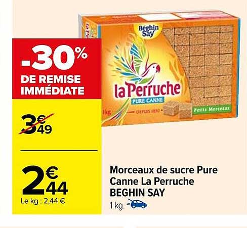 morceaux de sucre pure canne la perruche beghin say