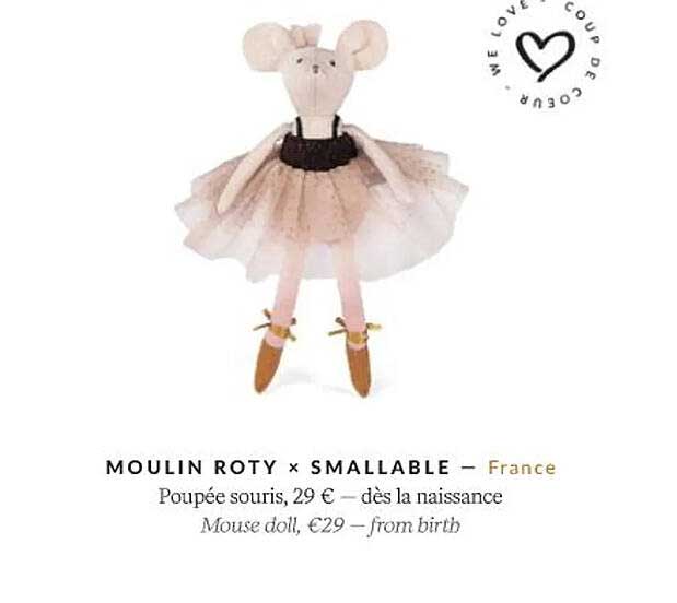 moulin roty x smallable poupée souris