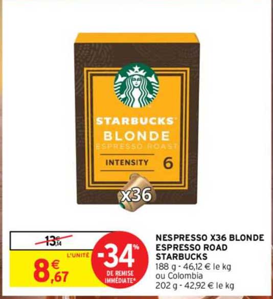 nespresso x36 blonde espresso road starbucks