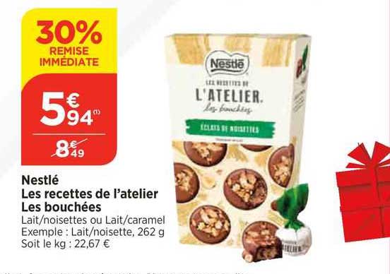 nestlé les recettes de l'atelier les bouchées