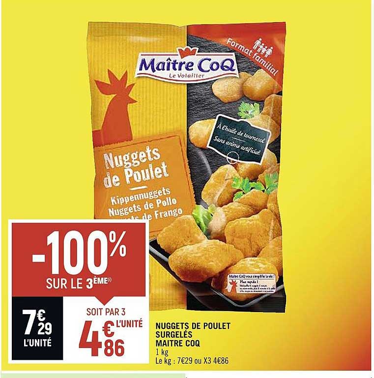 nuggets de poulet surgelés maitre coq