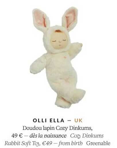 olli ella doudou lapin cozy dinkums