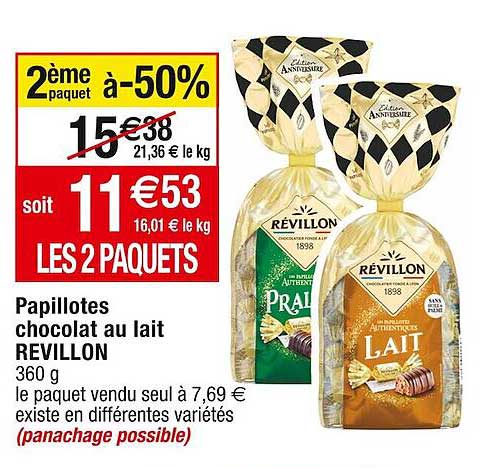 papillotes chocolat au lait revillon