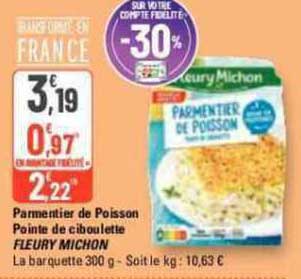 parmentier de poisson pointe de ciboulette fleury michon