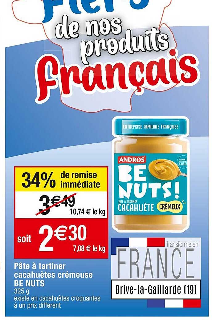 Pâte à Tartiner Cacahuètes Crémeuse Be Nuts