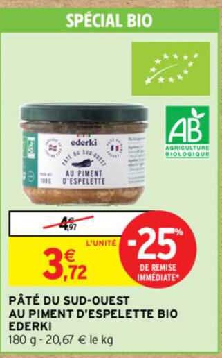 pâté du sud-ouest au piment d'espelette bio ederki