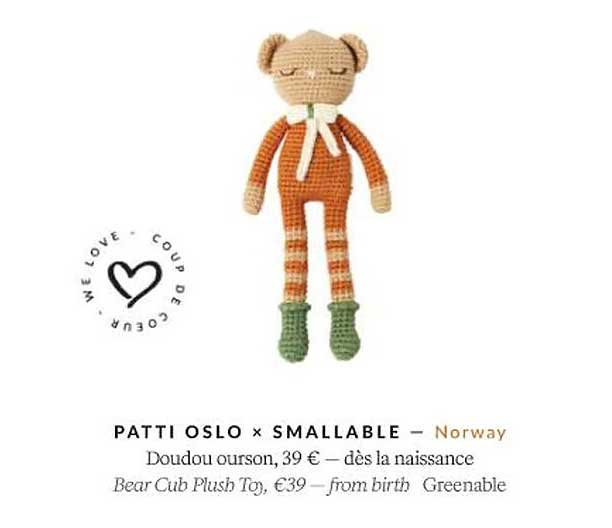 patti oslo x smallable doudou ourson