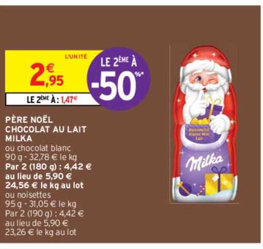père noël chocolat au lait milka