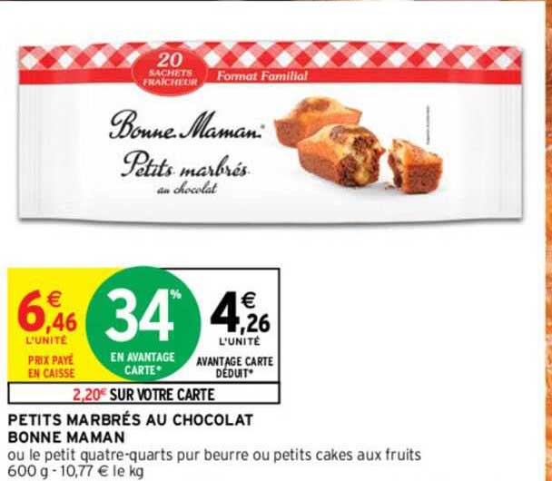 petits marbrés au chocolat bonne maman