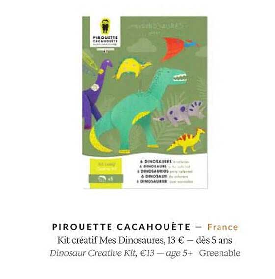 pirouette cacahouète kit créatif mes dinosaures