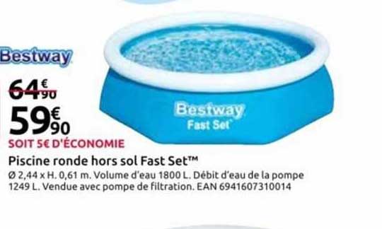 piscine ronde hors sol fast set bestway