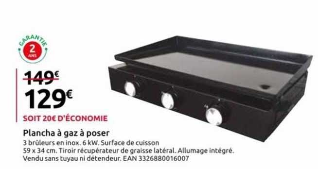 Plancha à Gaz à Poser