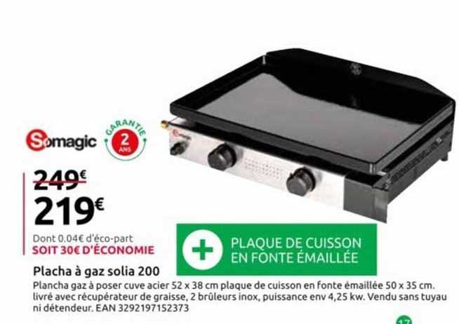 plancha à gaz solia 200 somagic
