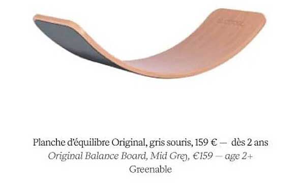 planche d'équilibre original, gris souris