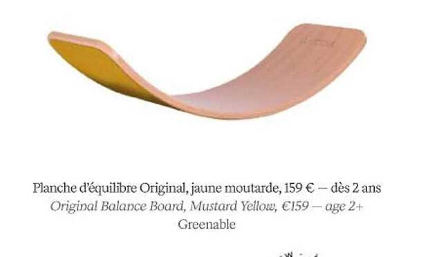 planche d'équilibre original, jaune moutarde