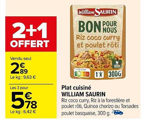 plat cuisiné william saurin