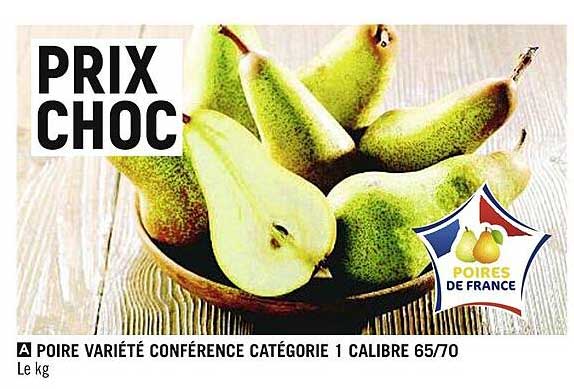 poire variété conférence catégorie 1 calibre 65-70