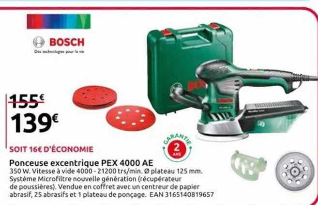 ponceuse excentrique pex 4000 ae bosch
