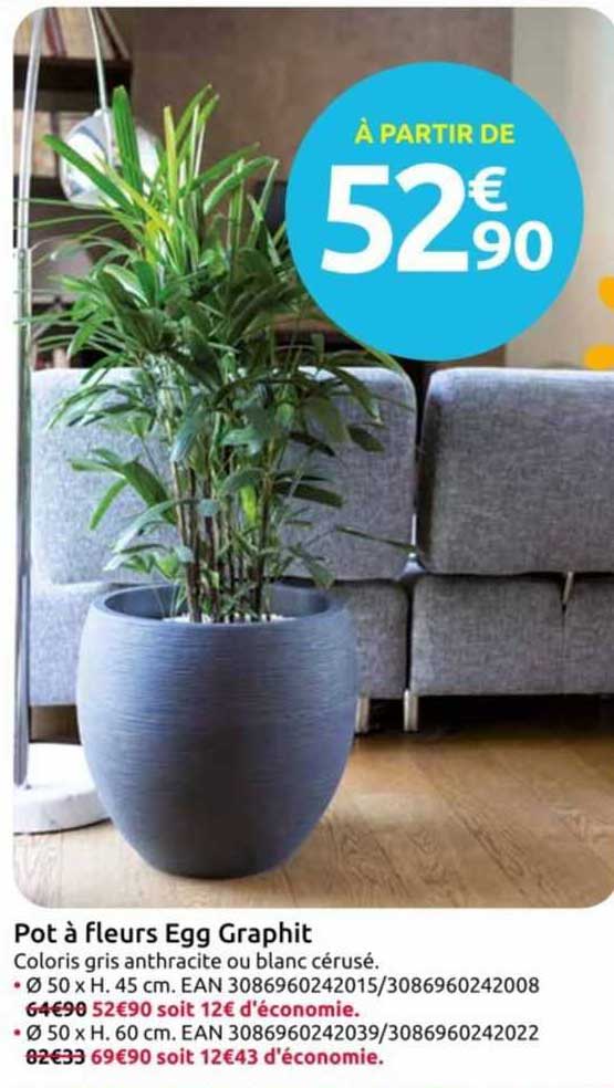pot à fleurs egg graphit