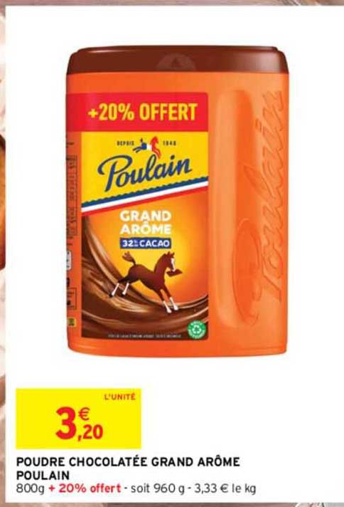 poudre chocolatée grand arôme poulain