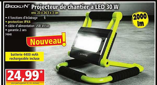Projecteur De Chantier à Led 30 W Brooklyn