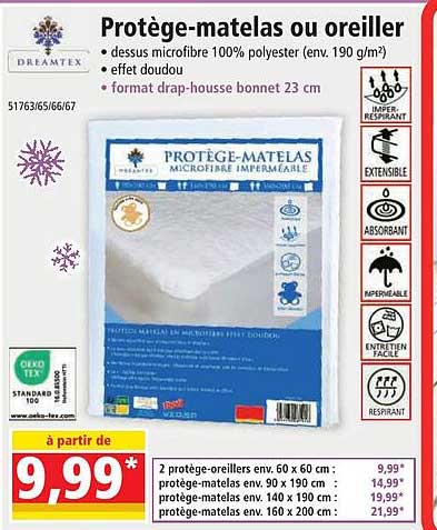 protège-matelas ou oreiller dreamtex