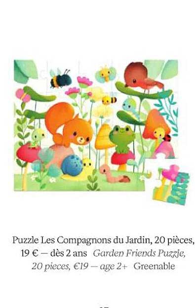 puzzle les compagnons du jardin, 20 pièces