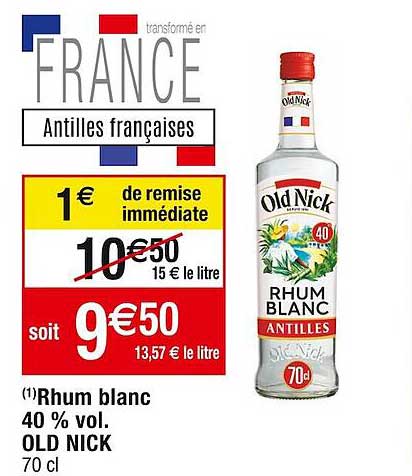 rhum blanc 40% vol. old nick