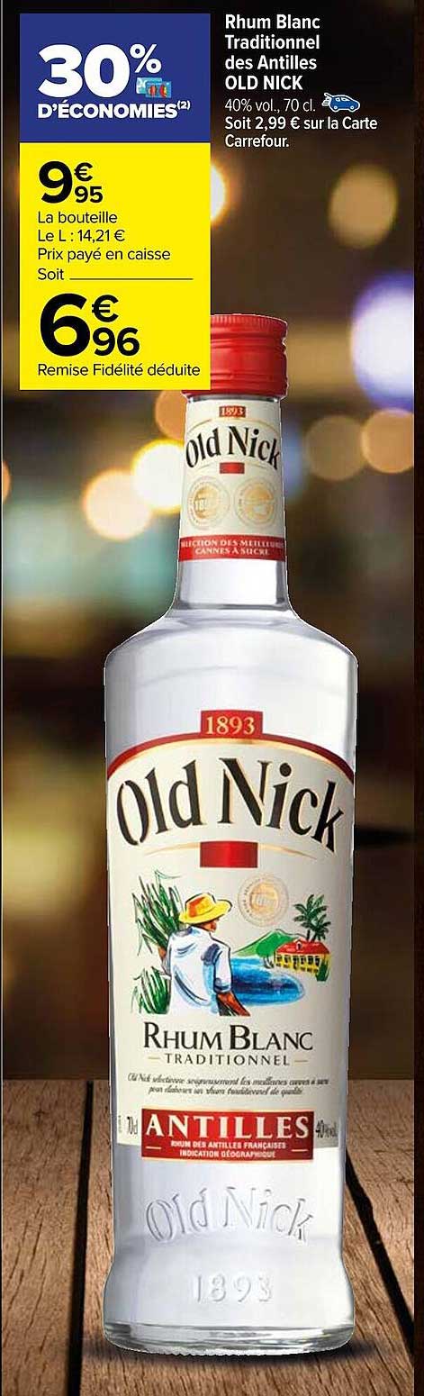 rhum blanc traditionnel des antilles old nick