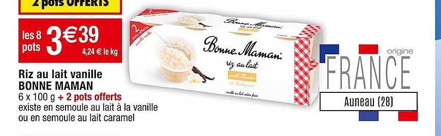 riz au lait vanille bonne maman