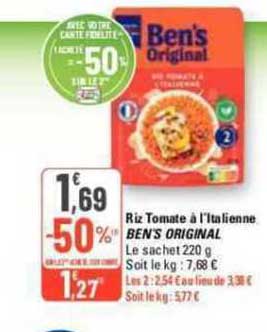 riz tomate à l'italienne ben's original