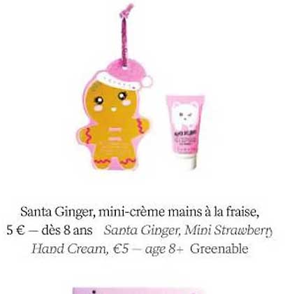 santa ginger, mini-crème mains à la fraise