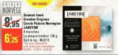 saumon fumé grandes origines cercle polaire norvégien labeyrie