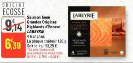 saumon fumé grandes origines highlands d'écosse labeyrie