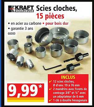 scies cloches, 18 pièces kraft werkzeuge