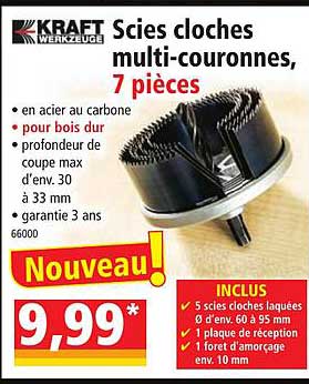 scies cloches multi-couronnes, 7 pièces kraft werkzeuge